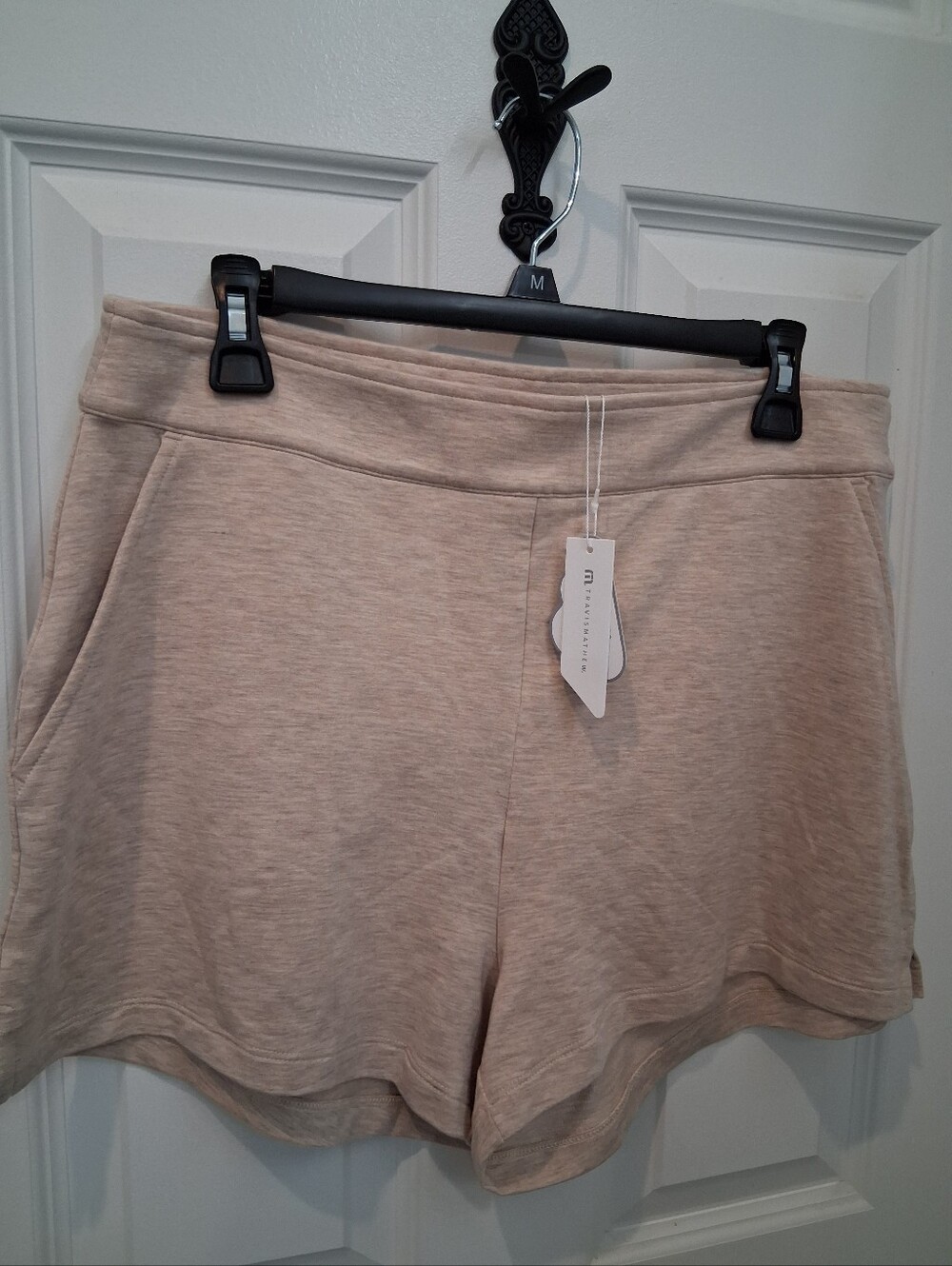 Travis Mathew Women's Heather Natural Cloud Collection Shorts In Large